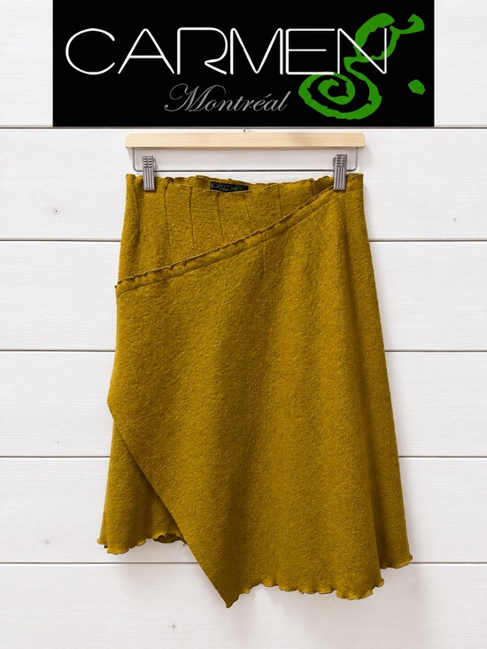 Carmen G Montréal Dresses & Skirts - Carmen G Montréal Asymmetrical Wool Blend Skirt – Mustard – Size M/M – Made in